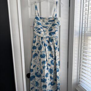 The A&F Emerson Poplin Wide Strap Midi Dress, Medium Tall